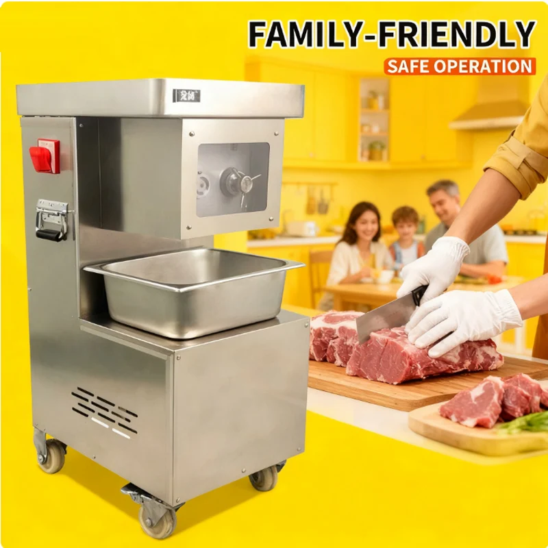 

650 Вт электрическая машина для нарезки мяса из нержавеющей стали, настольная нарезка кубиками мяса, автоматическая машина для нарезки мяса, коммерческая бытовая машина