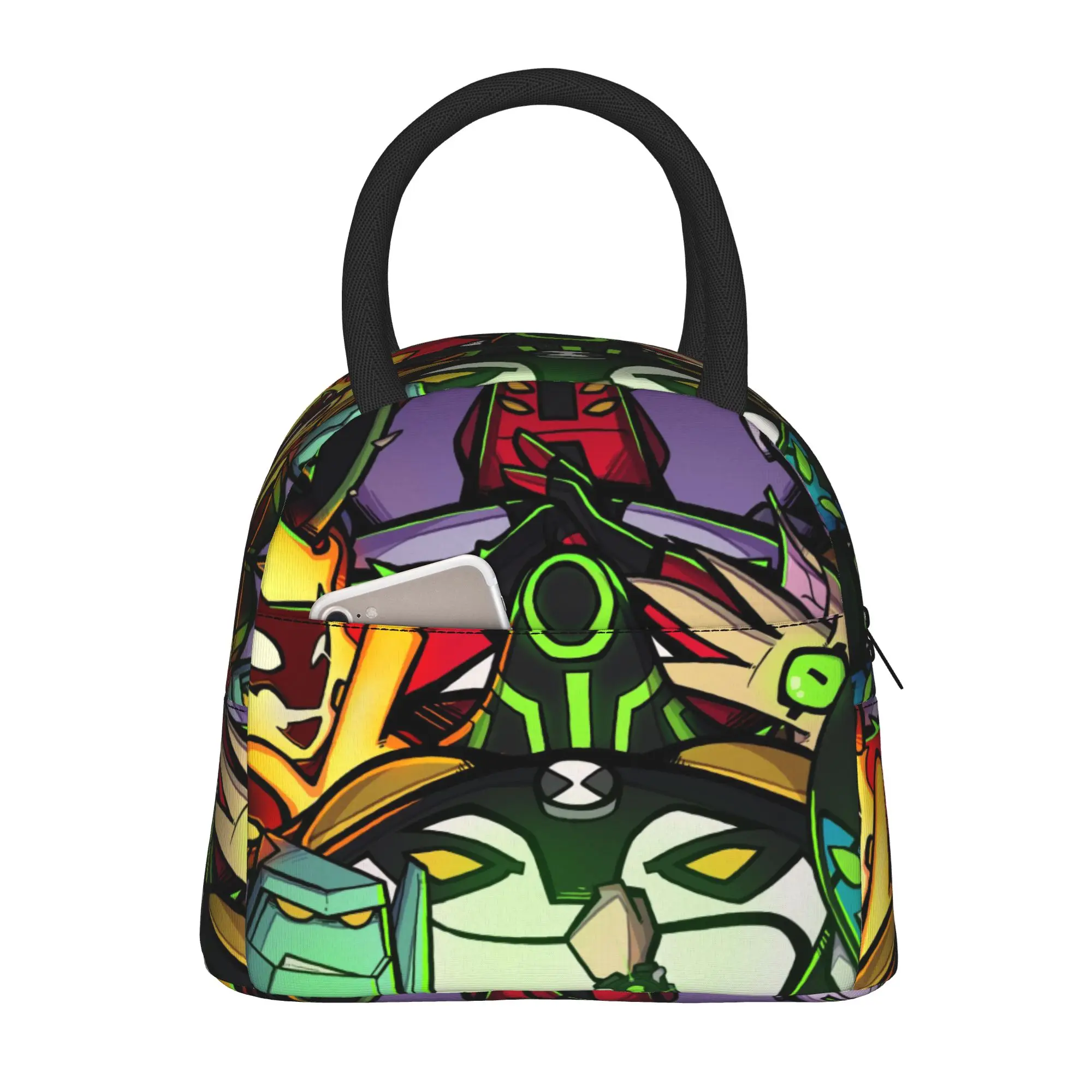 Back to school season Ben 10  Snack Bag Ben 10 Aliens Group Art Vintage Cool Personalised Heat Preservation Lunch Bag