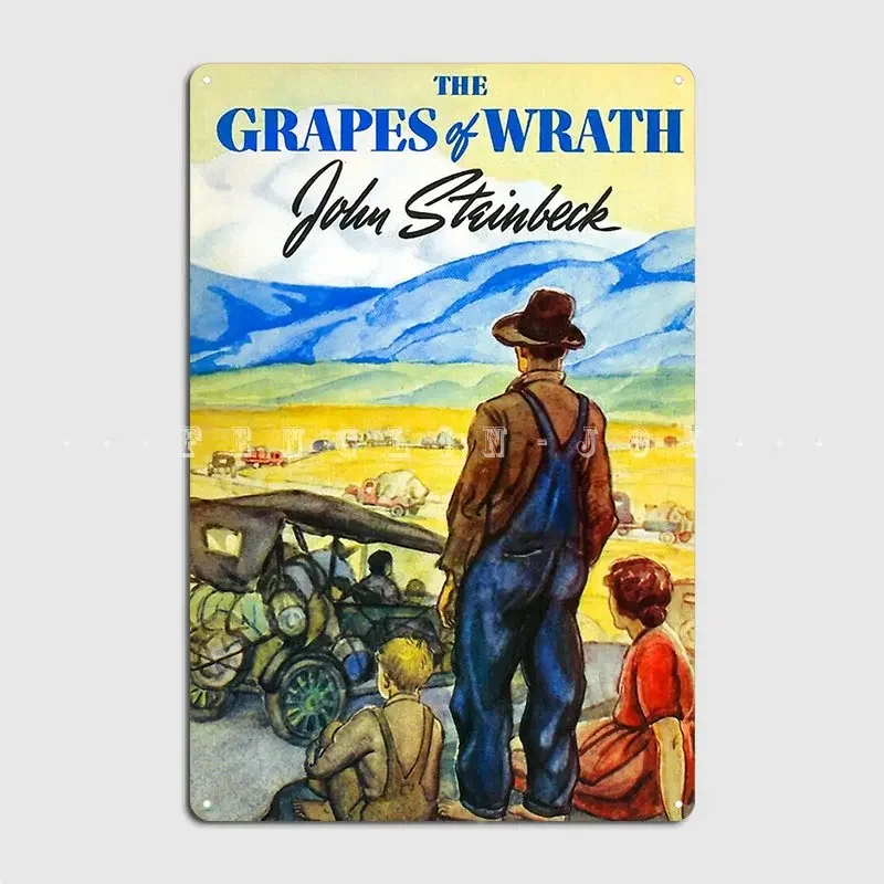 The Grapes Of Wrath 1939 First Edition Cover John Steinbeck Poster Metal Plaque Pub Garage Painting Décor Tin Sign Poster