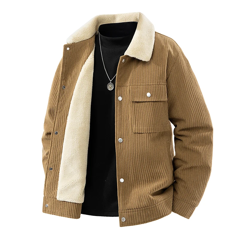 

Men's Thick Casual Coat High Quality Lapel Trend Spring Autumn Jacket 2025 winter New style jackets Middle-aged Dad coat