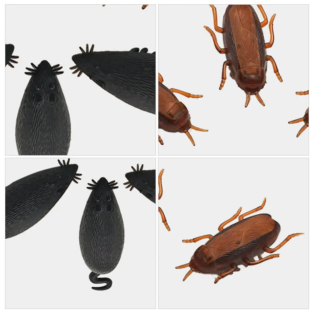 

2Pcs Electric Vibration Cockroach Scary Halloween Joking Props Simulation Mice Fake Pest Decor Simulation Mice
