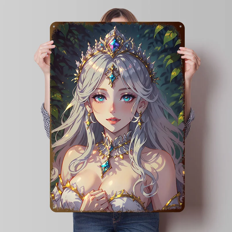 Königliche Luxus-Queen-Poster, personalisierte Retro-Wandkunst, Vintage-Metallschilder für Gaming-Raumdekoration, ästhetisches Haus und Zuhause