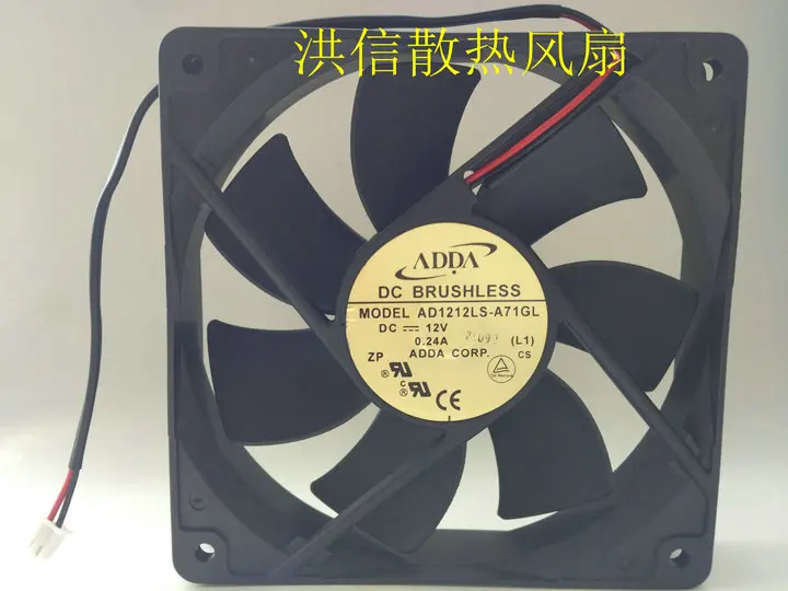 

ADDA AD1212LS-A71GL 120 мм охлаждающий вентилятор постоянного тока 12 В 0,24 А 2-проводной 120x120x25 мм низкопрофильный для компьютерного оборудования