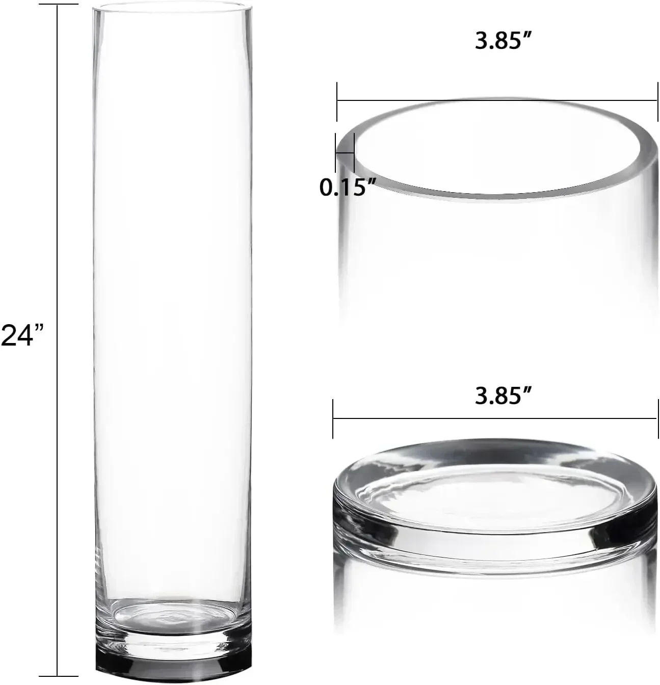 Craft and Party Cylinder Glass Vase, 6 Pack 24