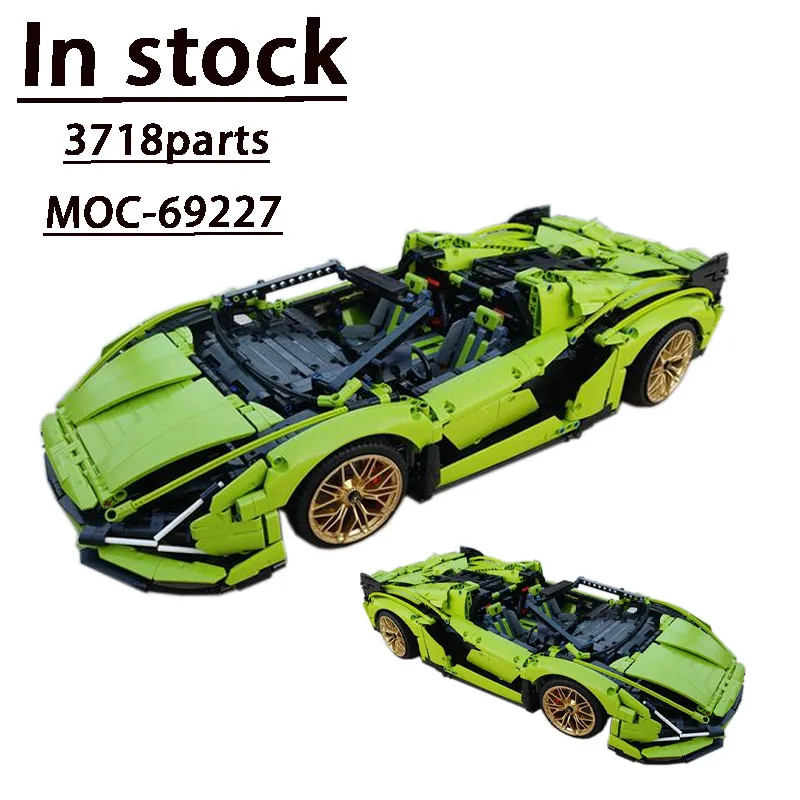 

MOC-69227 New Super Convertible 1:8 Sports Car Assembly Block Model • 3718 Parts Convertible Sports Car Kids Birthday Toy Gift