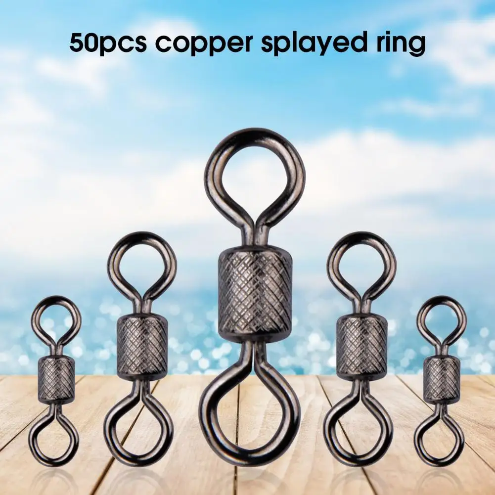 50Pcs 7-17cm Rolling Swivel Ring 8-shaped Fishing Swivels Ball Bearing Swivel Rings Rolling Swivel Fishing Accessories pesca