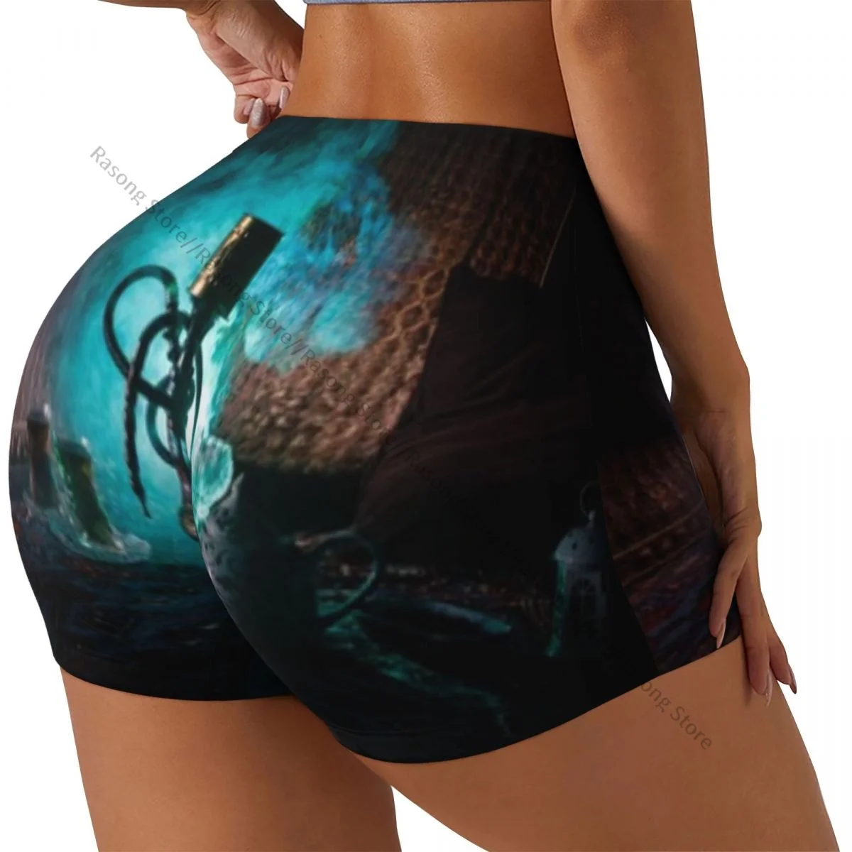 

Шорты для йоги из спандекса для женщин, кальян, горячие уголи на чаше для кальяна, шорты для тренировок