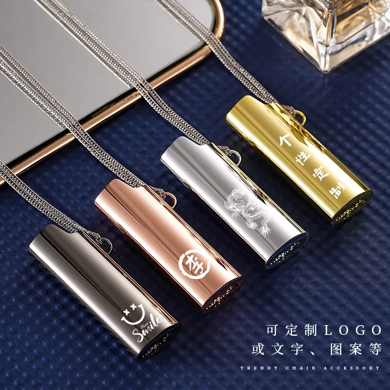 J6 Lighter Necklace Plated Case with Laser Engraved LOGO Advertising, Bick Lighter Case Protective Cover