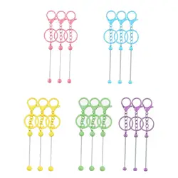 3 Pieces Beadable Keychain Bars Crafts Supplies Accessories Metal Valentine's Day Make Your Own Keychain Rings Stylish for Gift