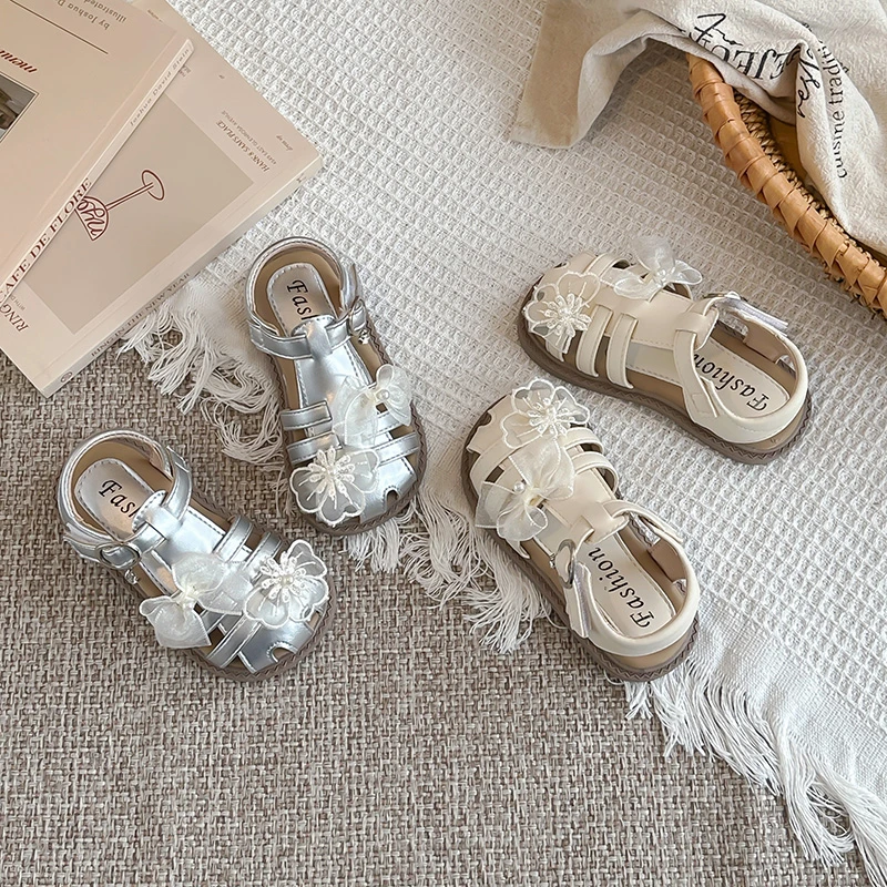 

Mumoresip Girls Princess Shoes Sweet Floral Breathable Kids Casual Sandals Fashion Soft Sole 2026 New Toddler Summer Beach Shoes