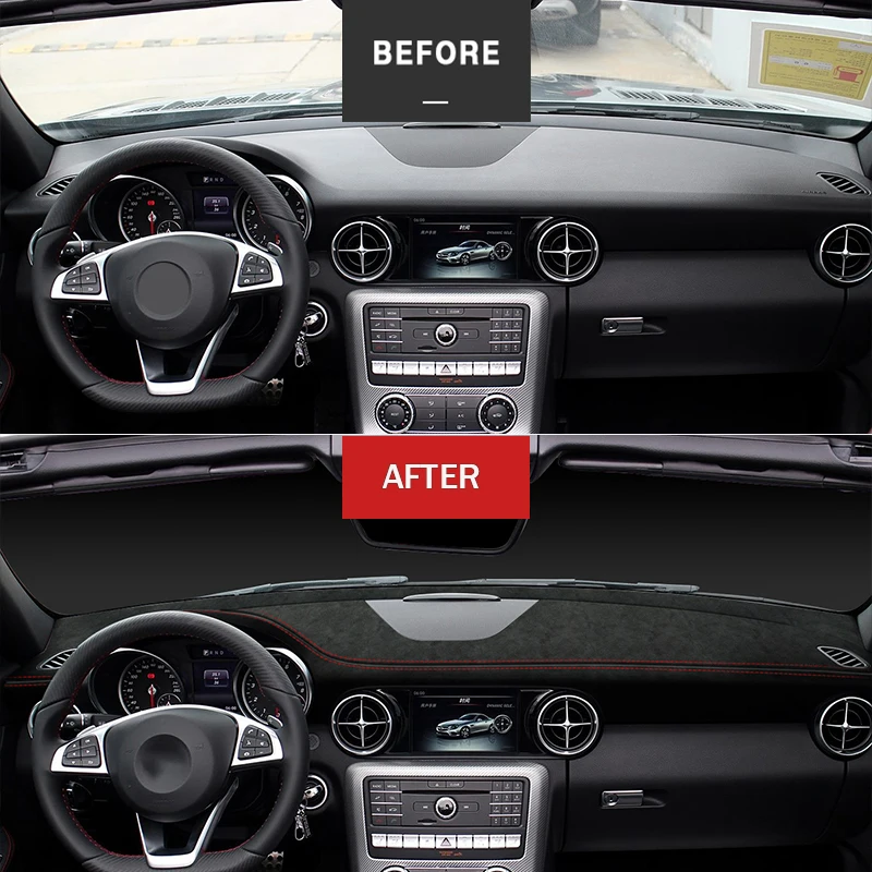 

Custom in Alcantara Car Dashboard Cover for Mercedes-Benz SLC 200 260 300 2014-2019 Mat Shade Cushion Pad Carpets Accessories