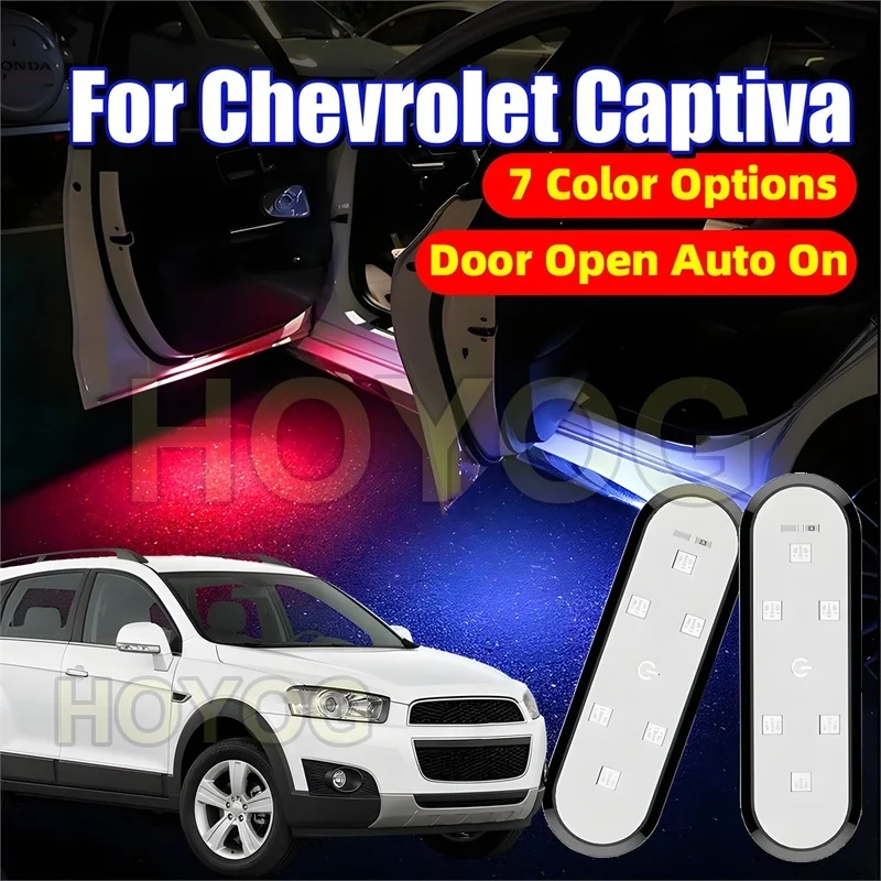Fit for Chevrolet Captiva 2006-2018 USB Rechargeable LED Car Door Welcome Lamp for Puddle Lighting