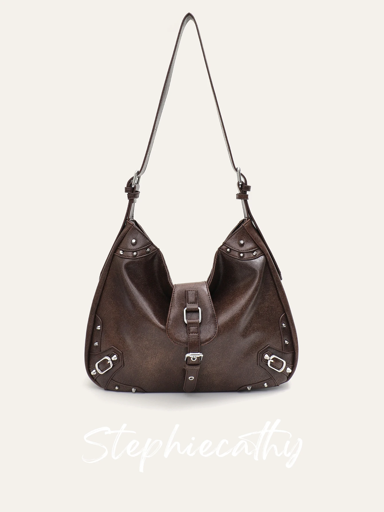 

SC Women's Shoulder Bag Luxury PU Leather Hobo Large Capacity Cross body Handbag Purse Cool Street Style Daily Casual Versatile