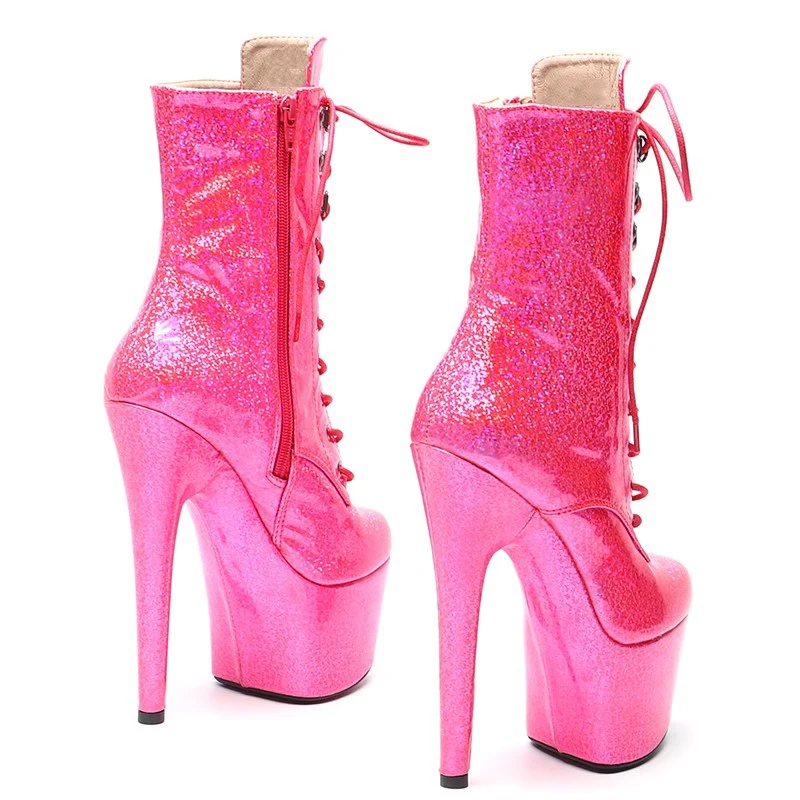 New Fashion Women 17CM/7inches PU Upper Plating Platform Sexy High Heels Boots Pole Dance Shoes 199