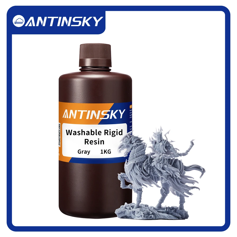 

Моющаяся жесткая смола ANTINSKY, 1 кг, высокоточная моющаяся, низкий запах для Elegoo/Anycubic/Phrozen SLA DLP ЖК-принтера, 3D смолы