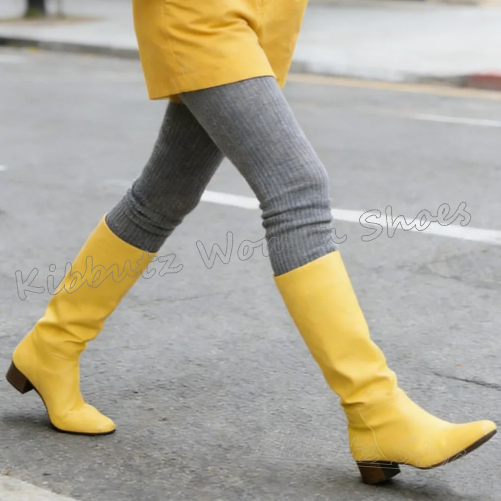 

Сапоги до колена, женская обувь без шнуровки, кожаная однотонная кожаная обувь с круглым носком на массивном каблуке, модная роскошная новинка, сексуальная элегантная новинка