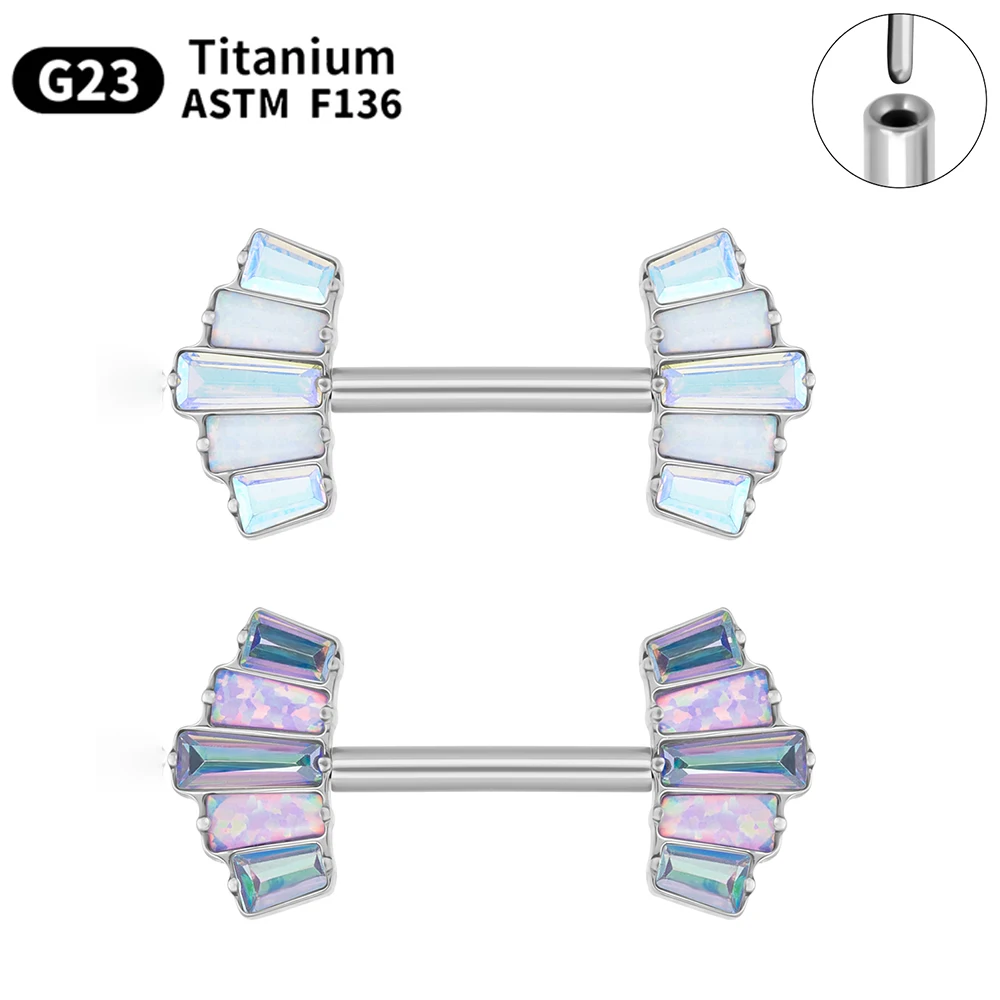 

G23 Titanium Nipple nail Piercing Pin Jewelry 14G ASTM-F136 fashion earrings Ear Cartilage women Luxury Body jewelry