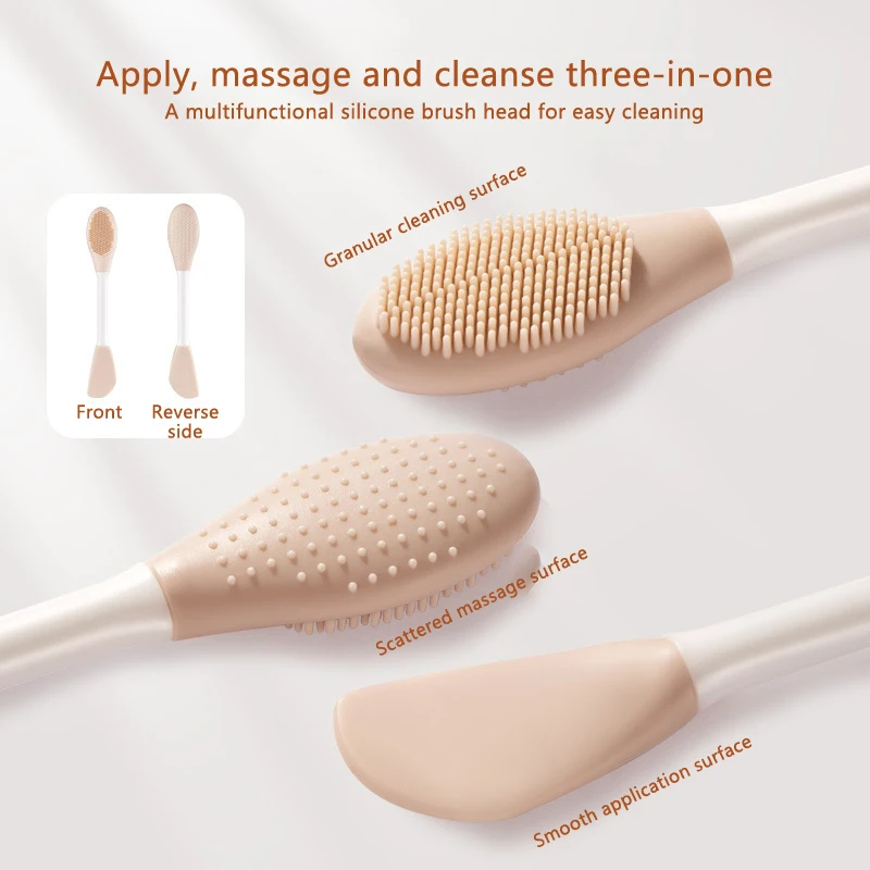 3Pcs/set Silicone Mask Brushes Bowl Measuring Cup DIY Powder Seaweed Mask Tools Handle Multi-function Brush Face Mud Mixing