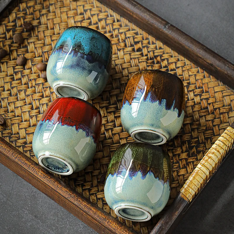 80ml ceramic kiln into espresso cup small creative hand warm spirit owner sample tea cup hair home kitchen mug