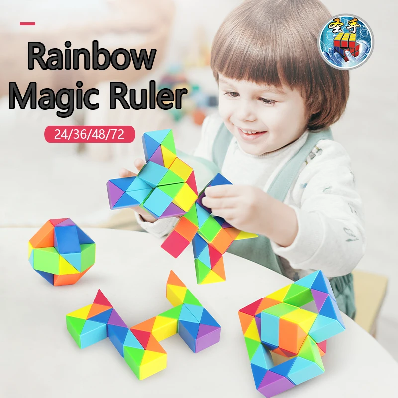 SENGSO Rainbow Magic Ruler 24/36/48/72 PCS Animal Shape Educational Toys Children Puzzle Toys Various specifications gameplay Cu