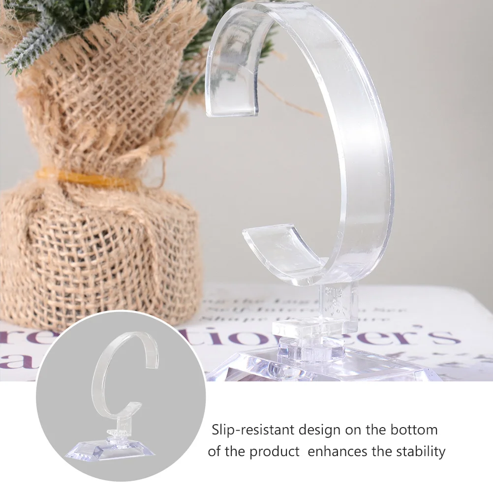 

6Pcs Watch Display Stand Transparent Acrylic Durable Jewelry Display Rack Holder for Shop Bracelet Organizer Desktop