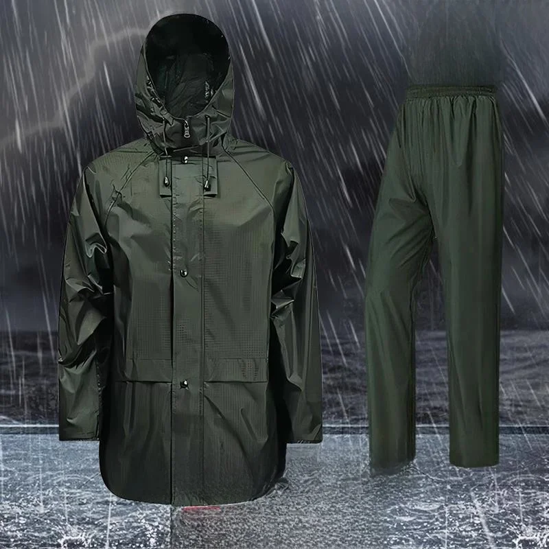

Thickened Waterproof Rain Suit Raincoat And Trousers Set for Rescue Duty Outdoor Use Adult Polyester Fiber Breathable One-tim...