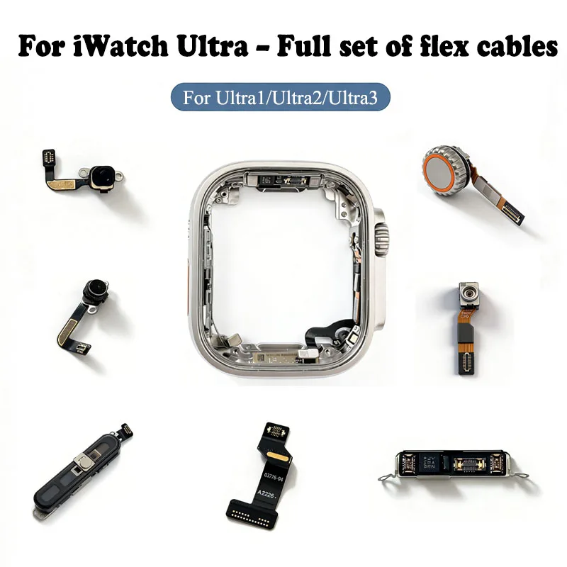 High Quality For Apple Watch Ultra1/2/3 Full Set Flex Cable Speaker Replacement Mic Connector Board Crown Boot Flex Cable Repair