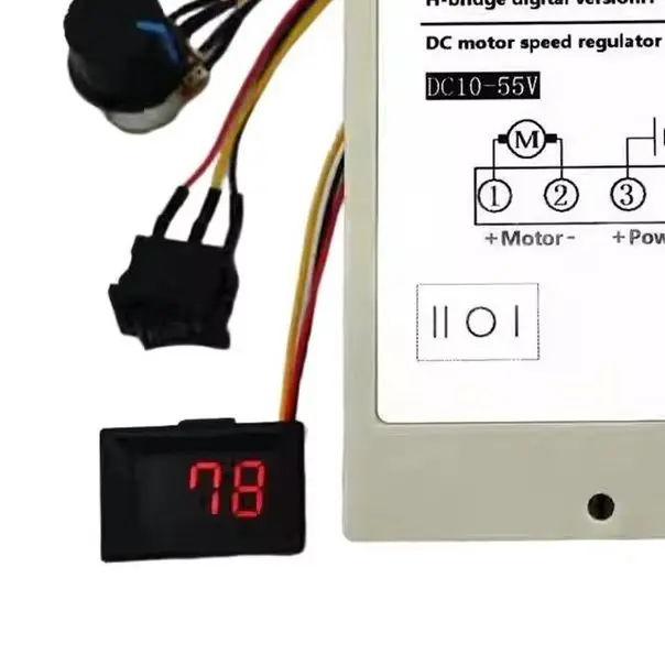 10-55V DC Brushed Motor Driver H Bridge Reversible Speed Controller Forward Stop Reverse 3 Gear Potentiometer