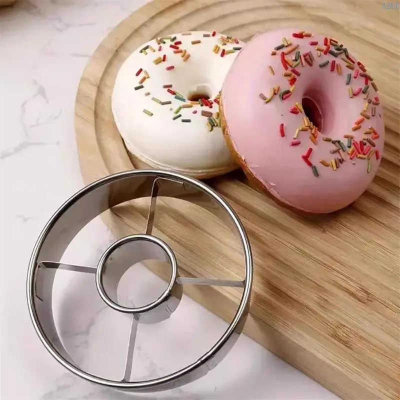 A2UE Set of 2 Commercial Stainless Steel Dessert Mold Cutters Baking Accessories Metal Texture Suitable for Baking Cookie