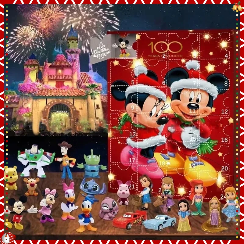 

@Disney Адвент-календарь Стежка мультяшная кукла Рождественская атмосфера декоративные подарки Новый год 24-дневный обратный отсчет сюрприз слепая коробка