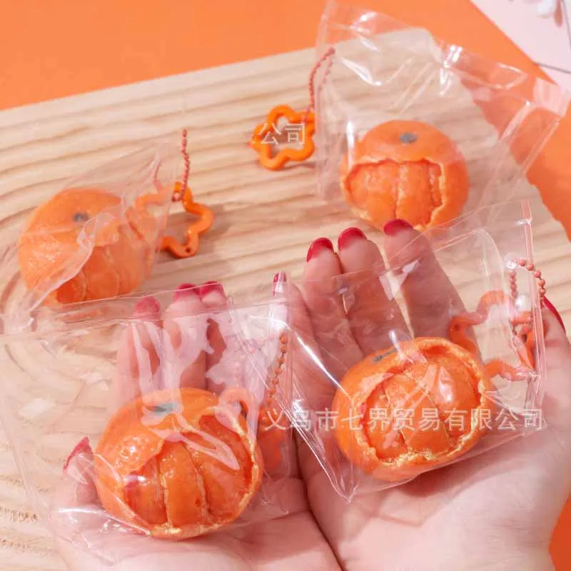 New Simulation Peeling Orange Soft Slow Rebound Toys Cute Fruits Office Squeeze Decompression Toys Pinch Music Fidget Toys