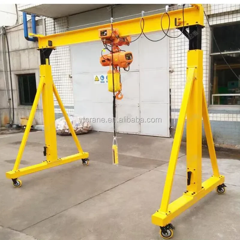 Recycling Machine 2026 Adjustable Height Customized 1 2 3 5 10 Ton Small Mini Mobile Portable Gantry Crane with 4 Wheels