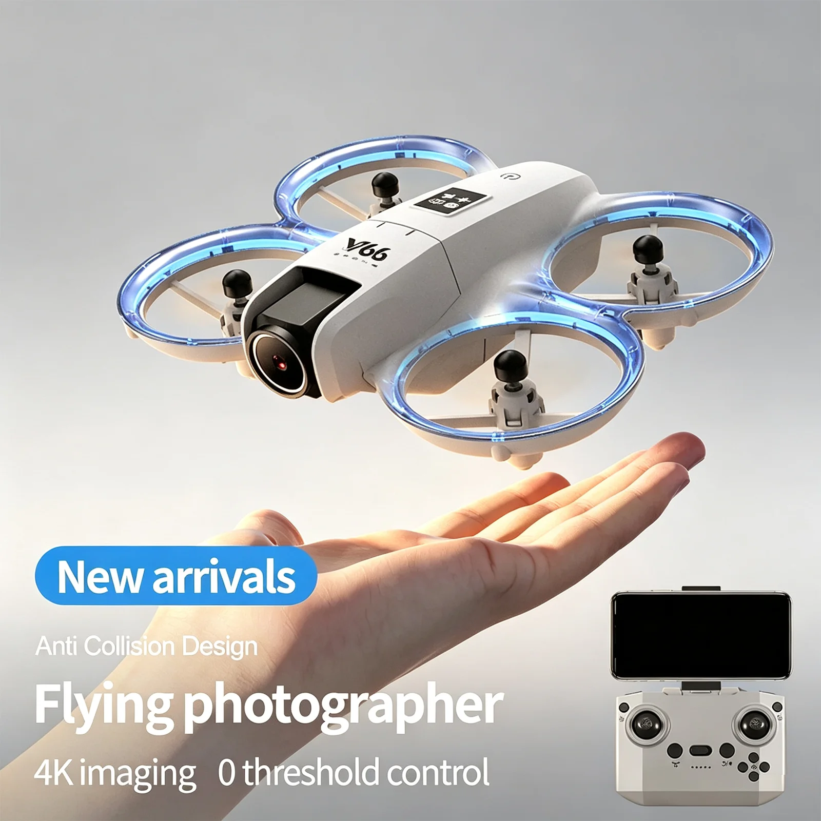 V66 Mini Drone 4K Professional HD Aerial Photography Camera Security UAV Height Keep Helicopter WiFi FPV RC Quadcopter Kid Gifts