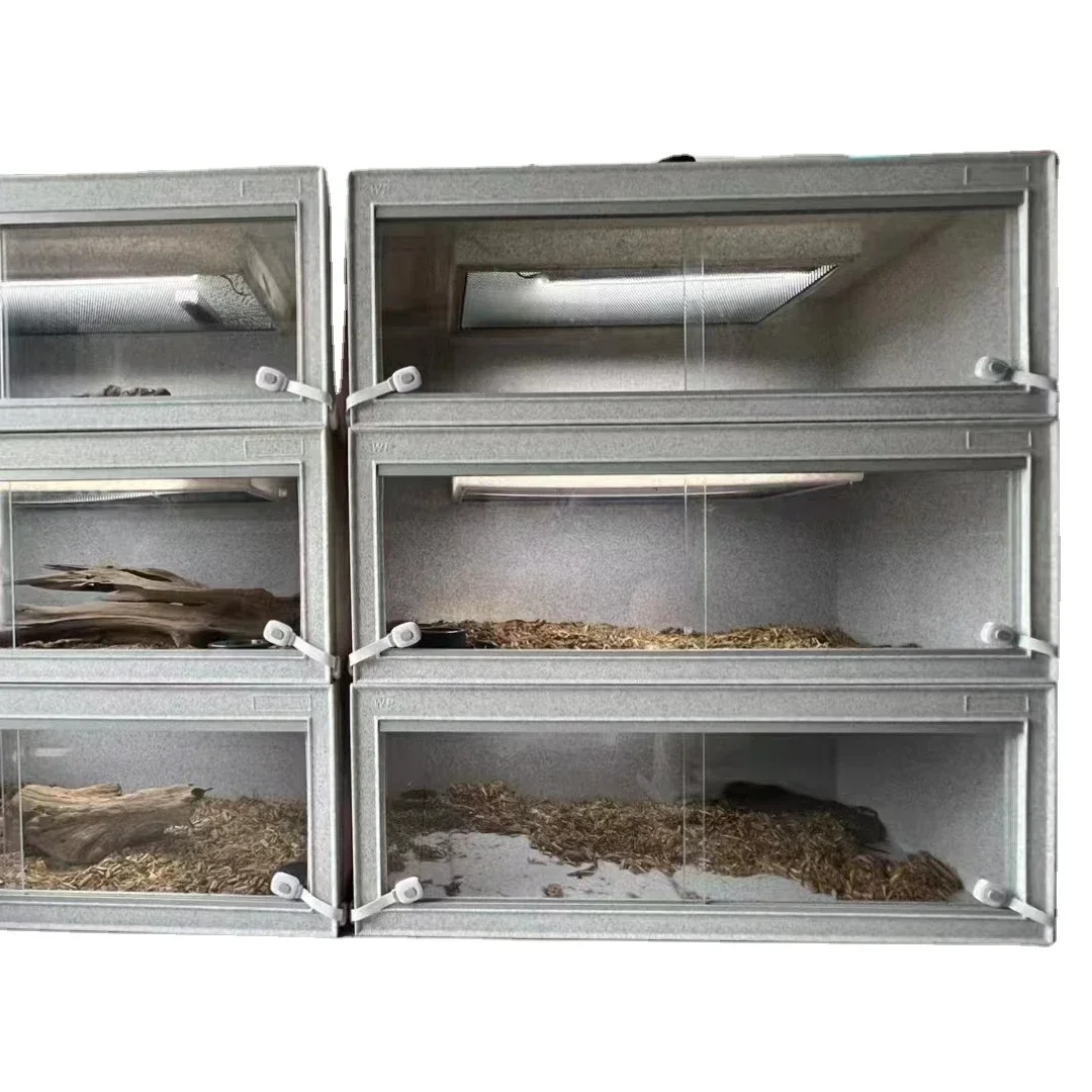 New Design Pp Black Reptile Screen Cage Grey Reptile Enclosures Marble Grey Terrarium Vision Cages For Snakes And Reptile