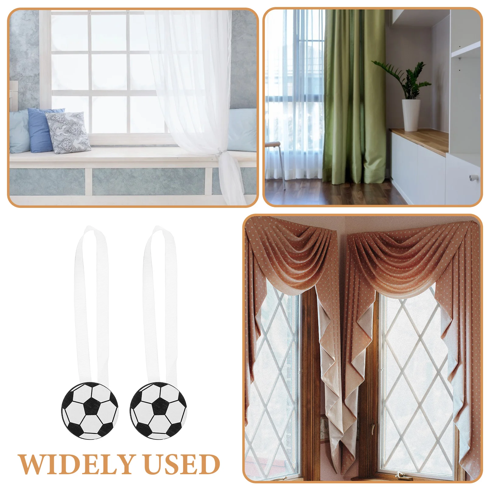 

2pcs Curtain Tiebacks Strap Creative Cartoon Magnet Punch Home Decor Bedroom Living Room Curtains Accessories