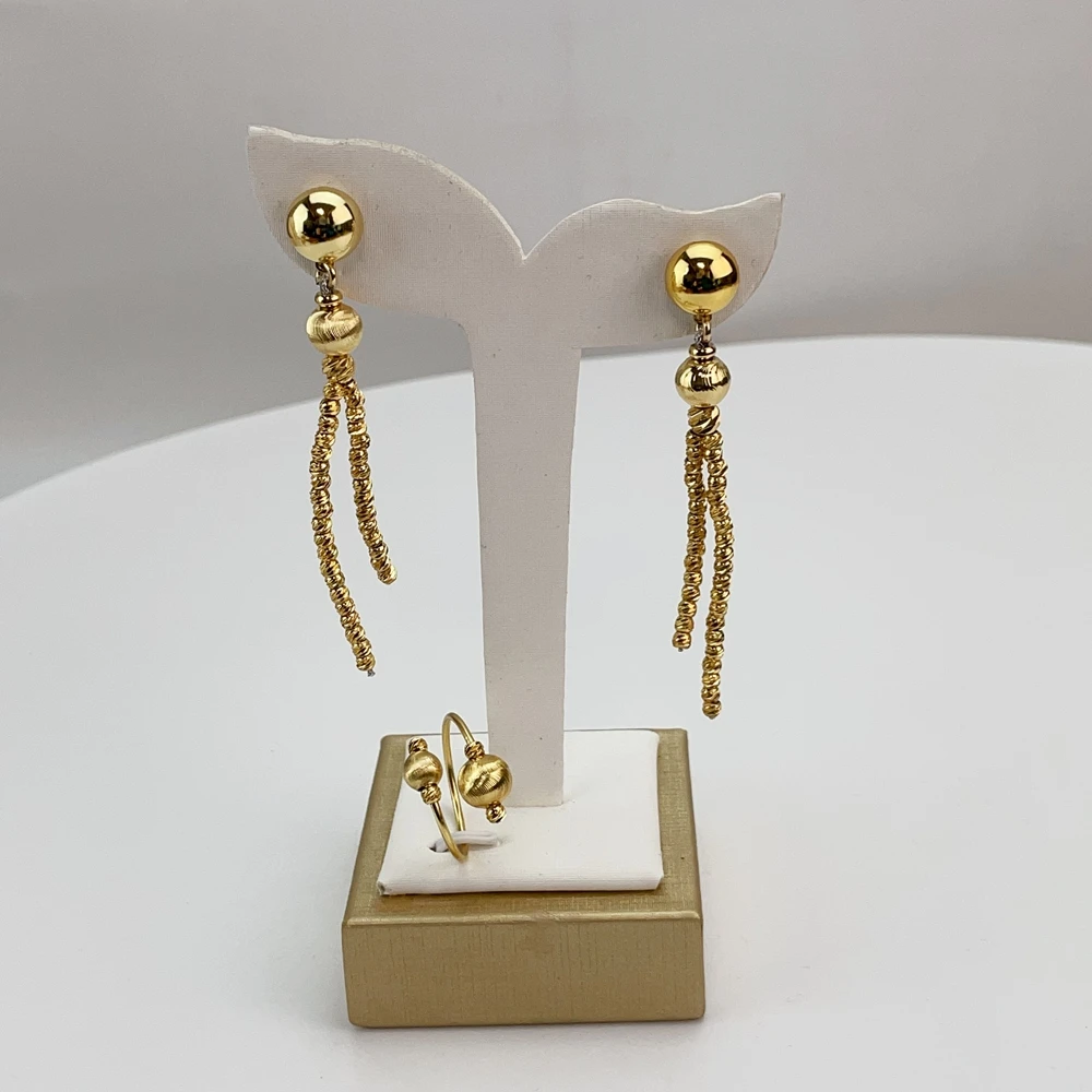 EMMA موضة دبي مطلية بالذهب الخرز القلائد أقراط خواتم مجموعات المجوهرات الجميلة للنساء هدايا مجوهرات الزفاف FHK21417