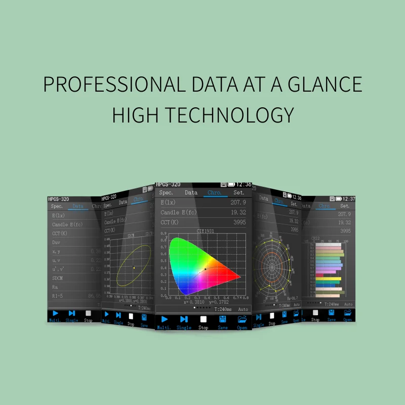 Hopoocolor HPCS320D Spectrometer CCT Color Temperature Meter CRI with Sensor up