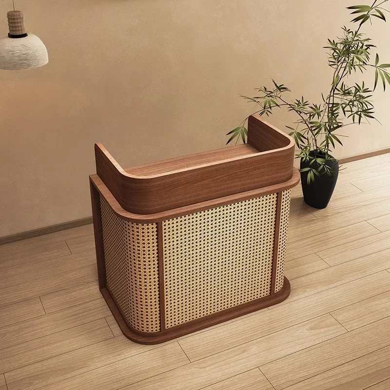 

​​Luxury Compact Wabi-Sabi Bar Table Reception Apparel Store Cashier Counter Boutique Hospitality Office Furniture FYRD​​