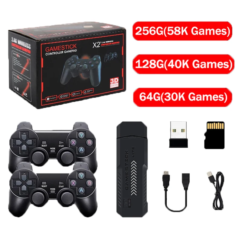 Kids Gifts X2 Plus 256G 50000 Game GD10 Pro 4K Game Player 3D HD Retro Video Game Console Wireless Controller TV 50 Emulator For