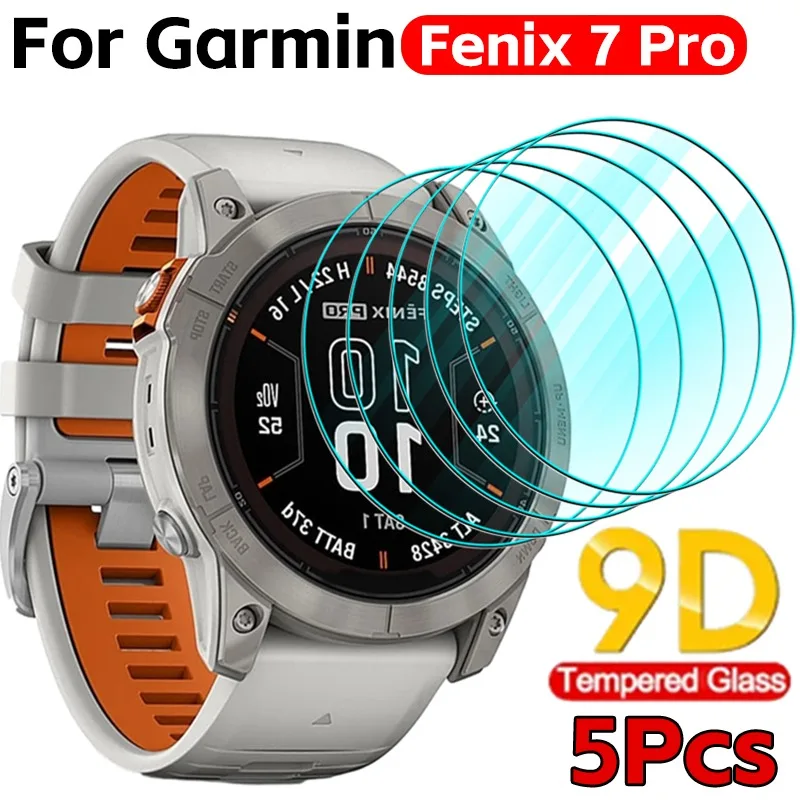 Tempered Glass for Garmin Fenix 7 7S 7X Pro Watch HD Bubble-Free Screen Protective Films for Fenix 7 7S 7X Pro Films Accessories