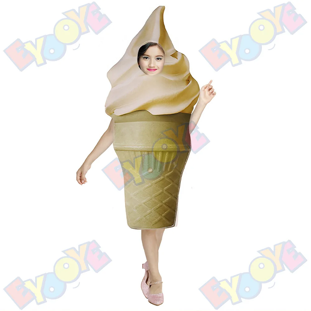 Grappige volwassenen en kinderen IJs- en ijslollykostuums Schoolthema Evenementoptredens Voedselfeestrekwisieten