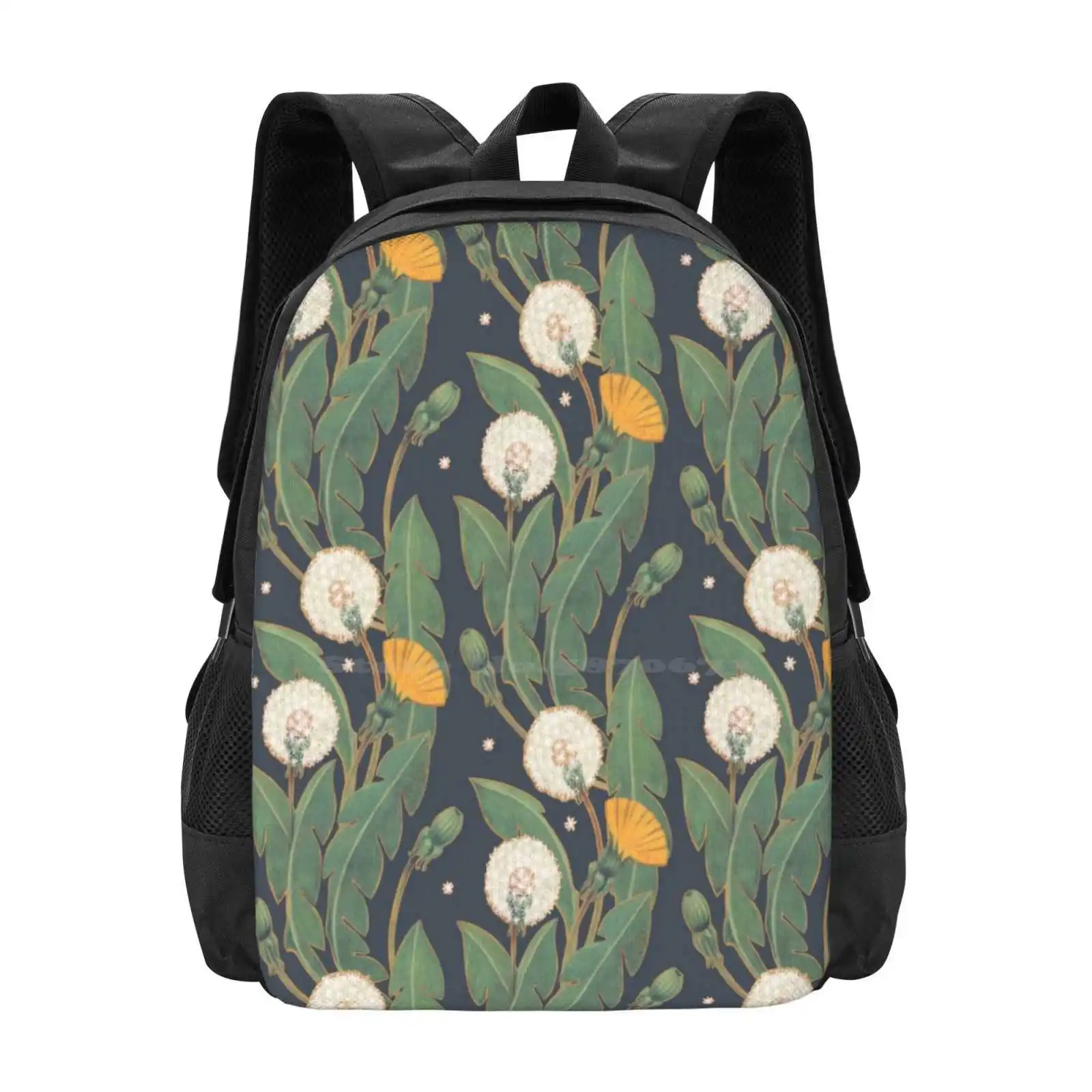 Dandelion Seamless Pattern Hot Sale Schoolbag Backpack Fashion Bags Dandelion Seamless Pattern Flower Floral Botanical Texture