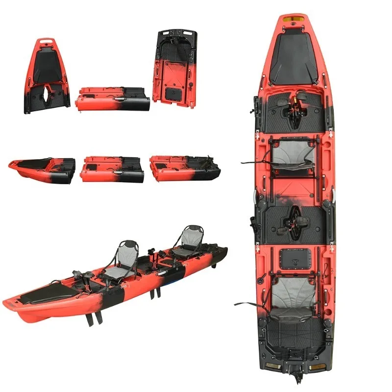 

Двухместная рыболовная платформа, трансформируемый каяк с педальным приводом в стиле «Пингвин», идеально подходит для рыбалки на озёрах