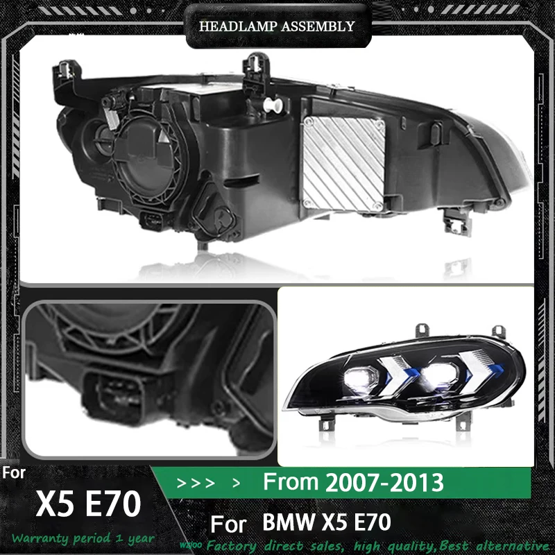 

Car LED Headlight Light Assemblies For BMW X5 E70 2007 2008 2009 2010 -2013 Auto Fog DRL Brake Turn Signal Lamp Plug and Play