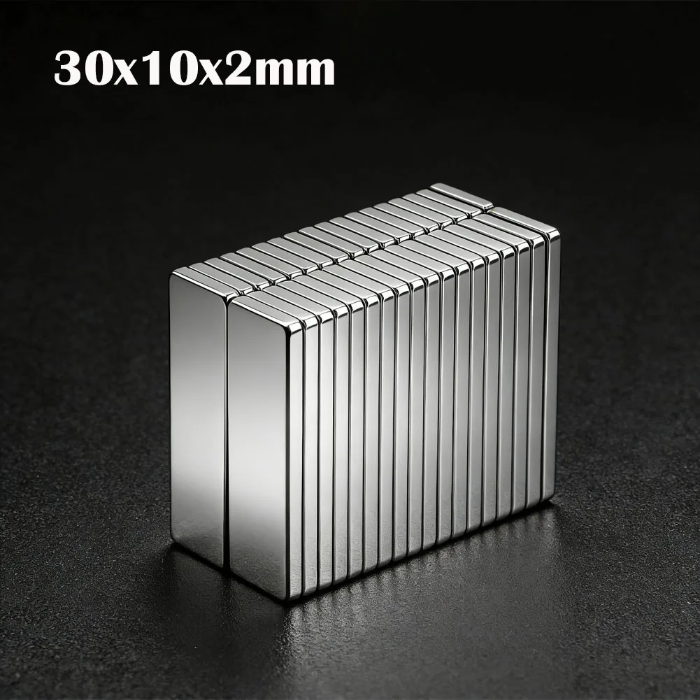 

10-100Pcs Super Powerful 30x10x2mm Block Magnet Neodymium Magnet NdfeB N35 Strong Permanent Magnetic Imanes Refrigerator Magnet