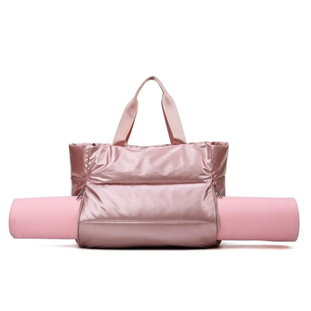 Fashion Solid Color Travel Tote Bag Nylon Large Capacity Gym Sports Bag With Handle Foldable Yoga Mat Bag Men
