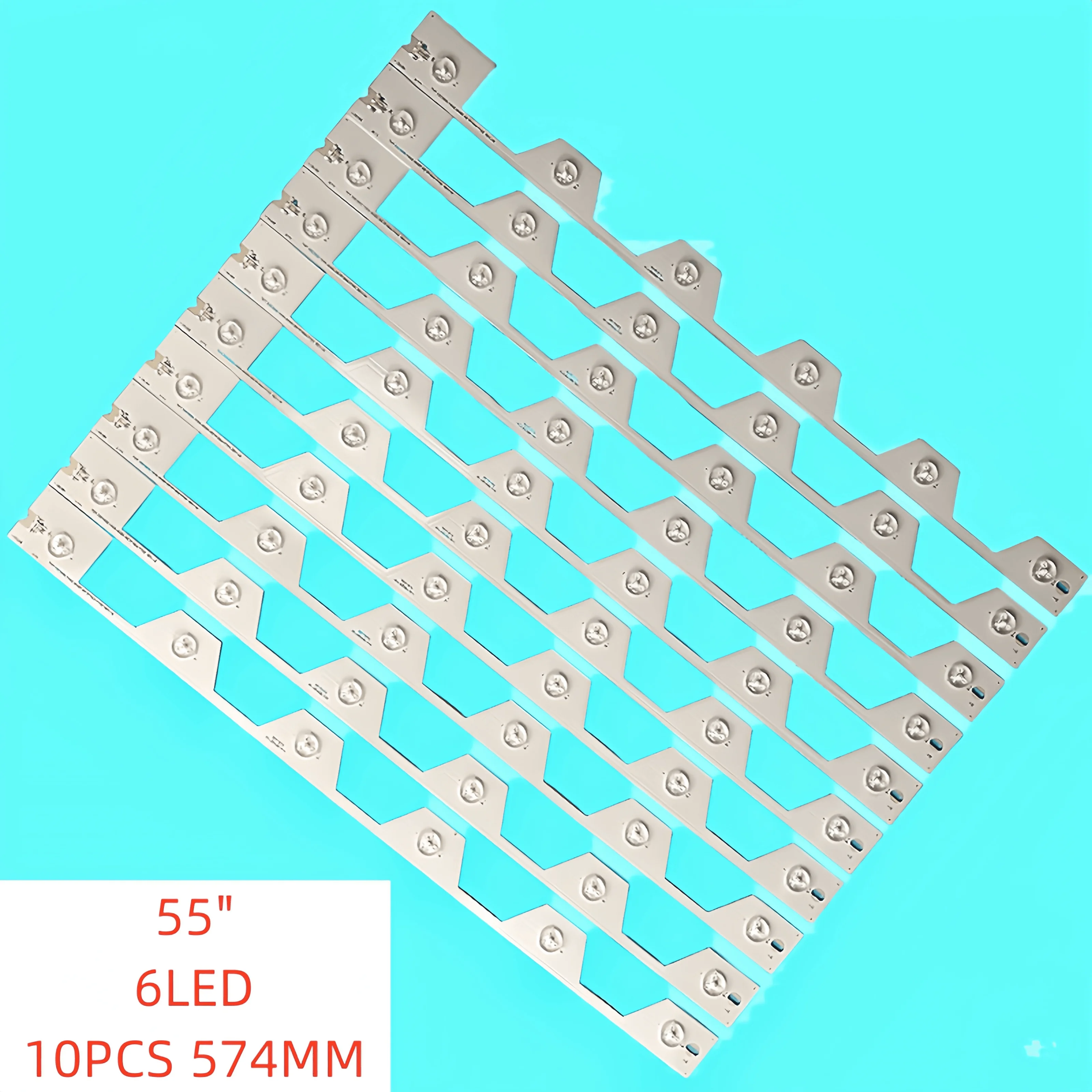 

10pcs/set 6lamp New LED Backlight Strip for TCL 55" TV TMT-55e5800-10x6-3030c-6s1p-w44 YHF-4C-LB5506-YH1