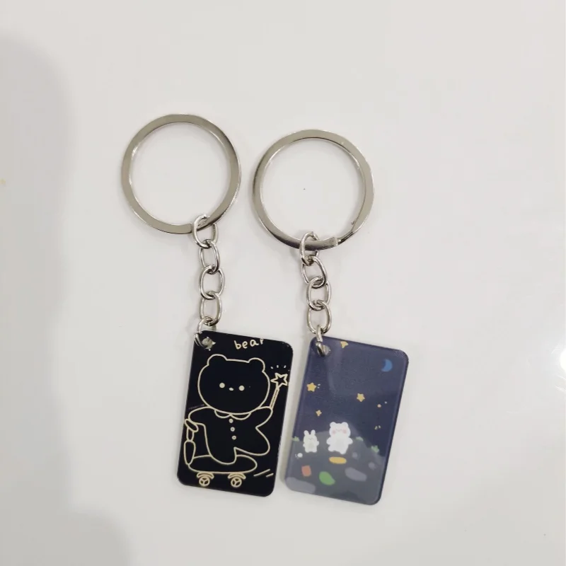 Kawaii Cat Acrylic Keychain Customized Keyring Pendant Key Holder Accessories Wholesale Free Shipping