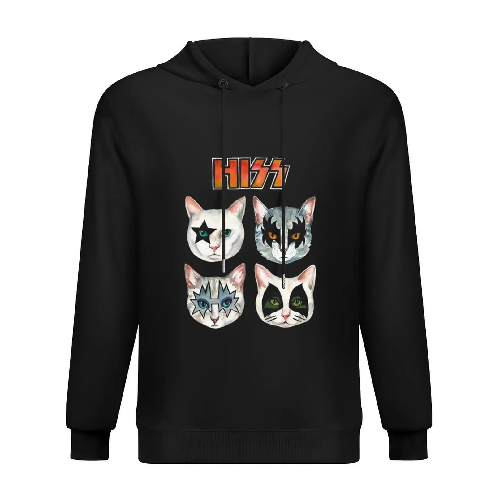 

Hiss Kiss - Funny Cats Rock Band Slim Fit Hoodie korean style clothes men clothes korean clothes hoodie graphic