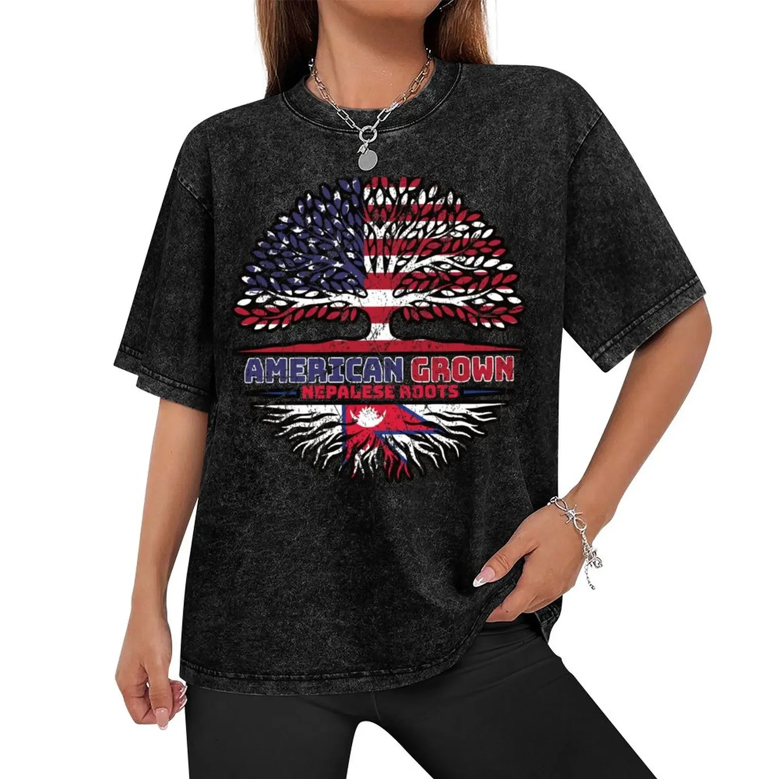 Nepalese Nepal US American USA United States Tree Roots Flag T-Shirt designer shirts hippie clothes anime shirts men